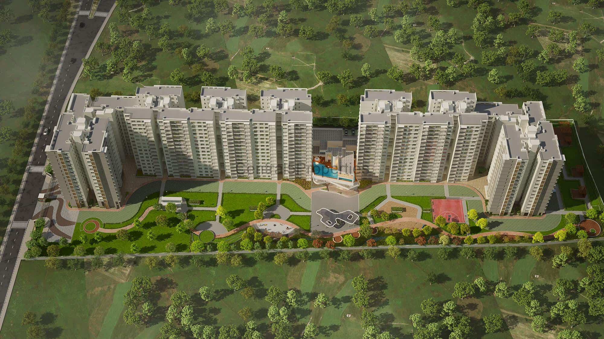 1c-Apartments-Homes-Bengaluru-Godrej-Aqua-Hosahalli-ArielView 3BHK for sale in Bengaluru Airport Road