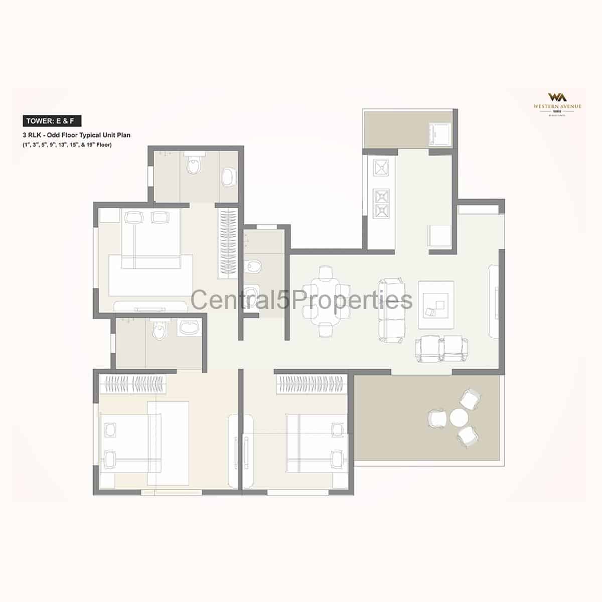 9a-3BHK-1041 SQft-Apartments-Pune-Kolte-Patil-Western-Avenue