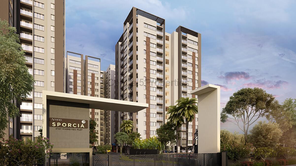 1a-Apartments-Villas-Bengaluru-Arvind-Sporcia-Jakkur-Exteriors (1) Flats Apartments for sale to buy in Rachenahalli Bangalore Arvind Sporcia