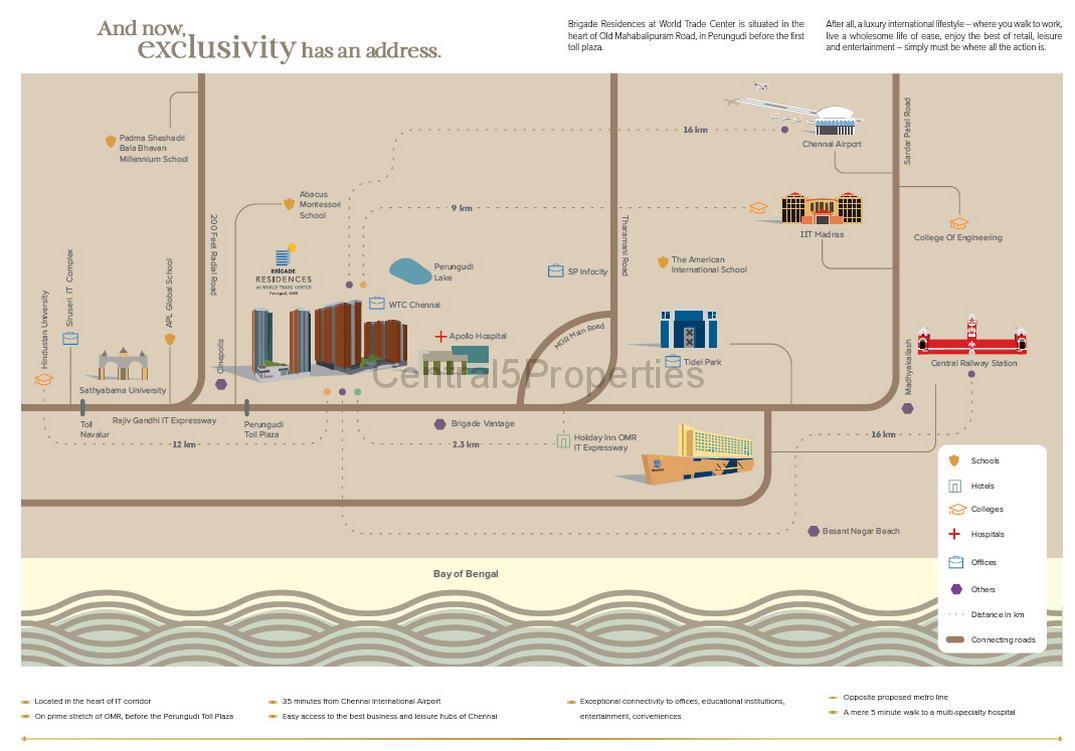 Flats Apartments for sale to buy in Perungudi OMR Chennai Brigade Residences at WTC