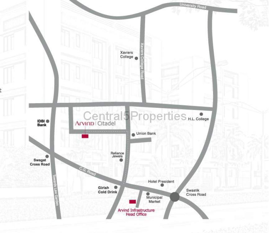 Flats Apartments for sale to buy in CG Road Ahmedabad at Arvind Citadel