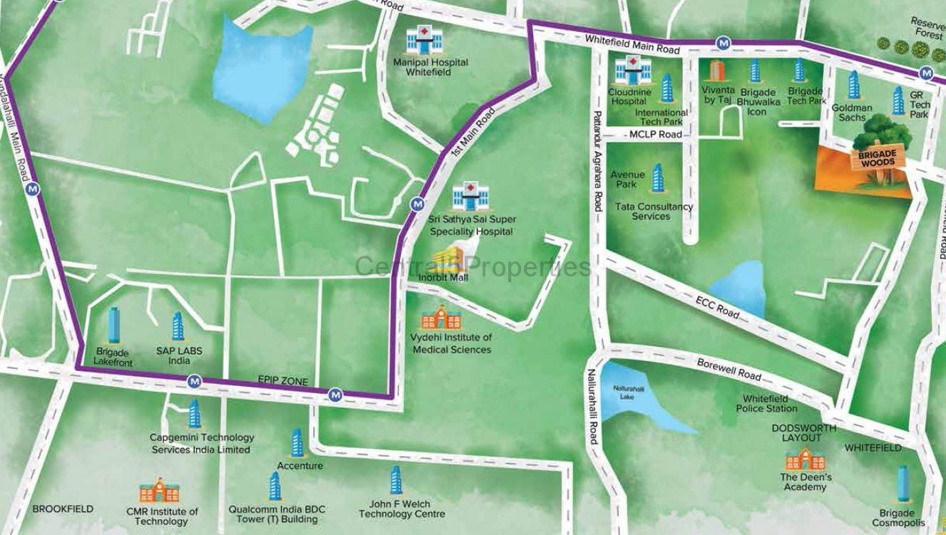 5a-Location Flats Apartments for sale to buy in Whitefield ITPL Bangalore Brigade Woods