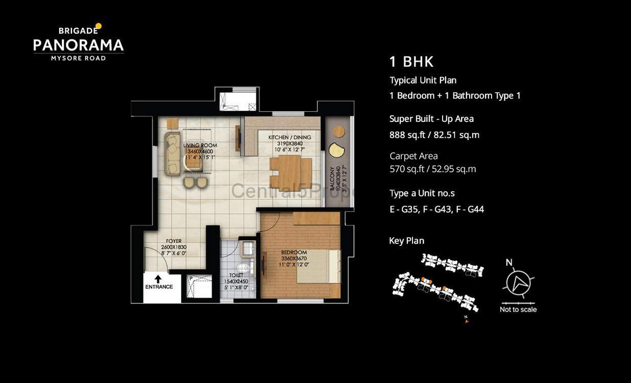 7a-1BHK1T-SA888sqft Flats Apartments Homes for sale to buy in Mysore Road Bangalore Brigade Panorama