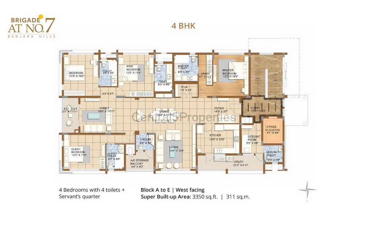 Flats Apartments Homes for sale to buy in Banjara Hills Hyderabad Brigade at No.7