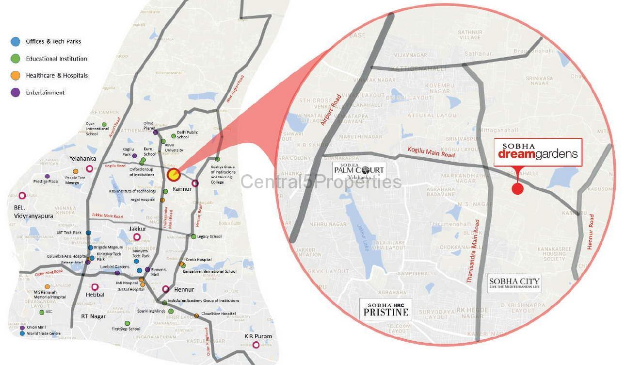 Apartments Homes for sale in Thanisandra Road Bangalore at Sobha Dream Gardens