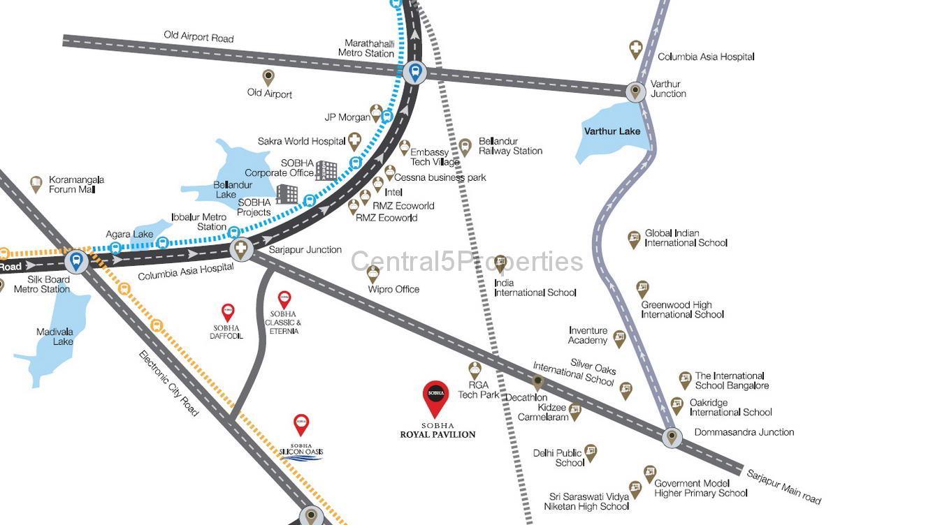 5a-Location-Apartments-Bengaluru-Sobha-Royal-Pavilion-Sarjapur-Road Apartments Homes for sale to buy in Sarjapur Road Bangalore at Sobha Royal Pavilion